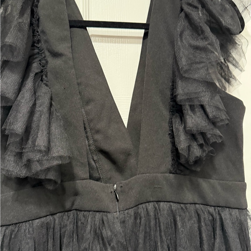 Black Ruffled Maxi Dress - Picture 6 of 6